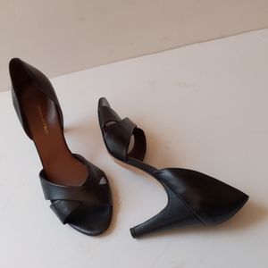 Banana Republic black leather open toe heels-sz 9